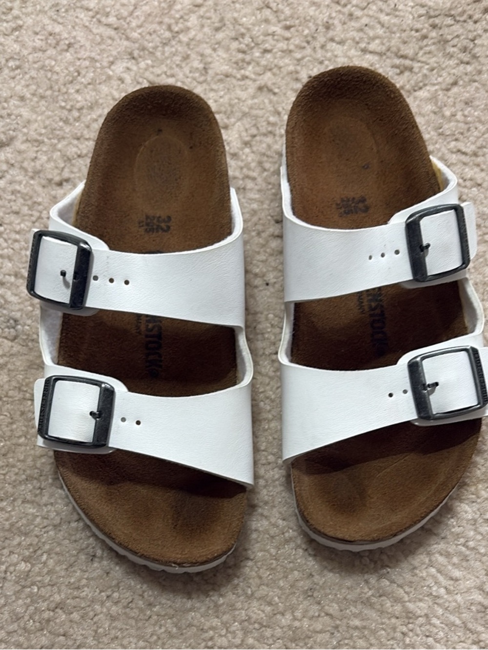 White Birkenstocks Sandals Size 1 EUC